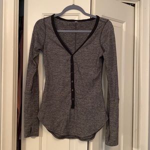 Long sleeve button up lulu shirt